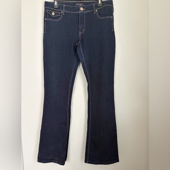 White House Black Market Denim - White House Black Market WHBM Dark Blue Skinny Flare Jeans, Size 10